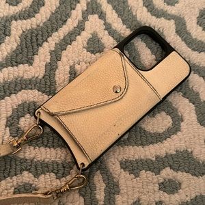 Used Donna side slot crossbody Bandolier ivory/gold IPhone 13 Pro